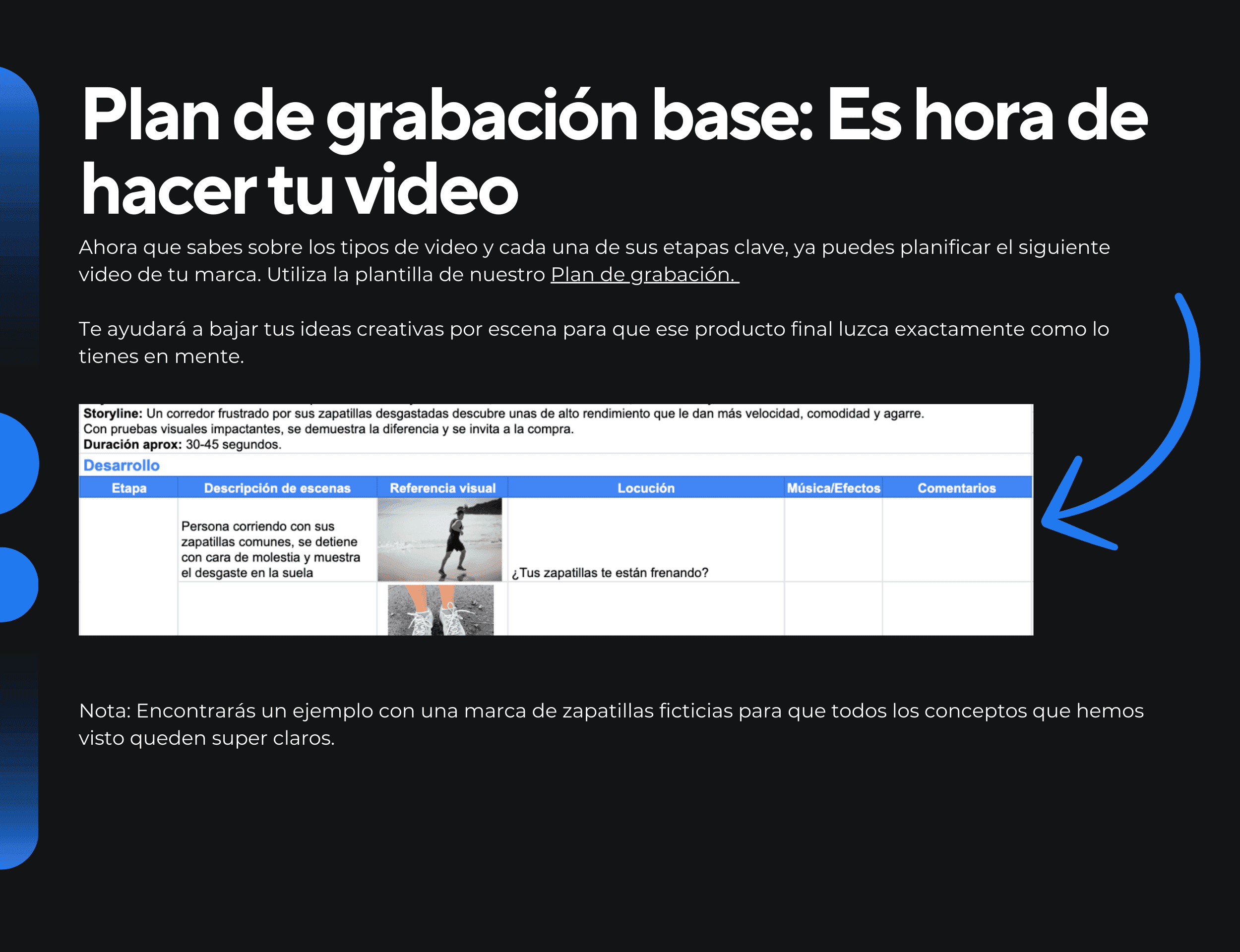 Plan de grabación de video publicitario