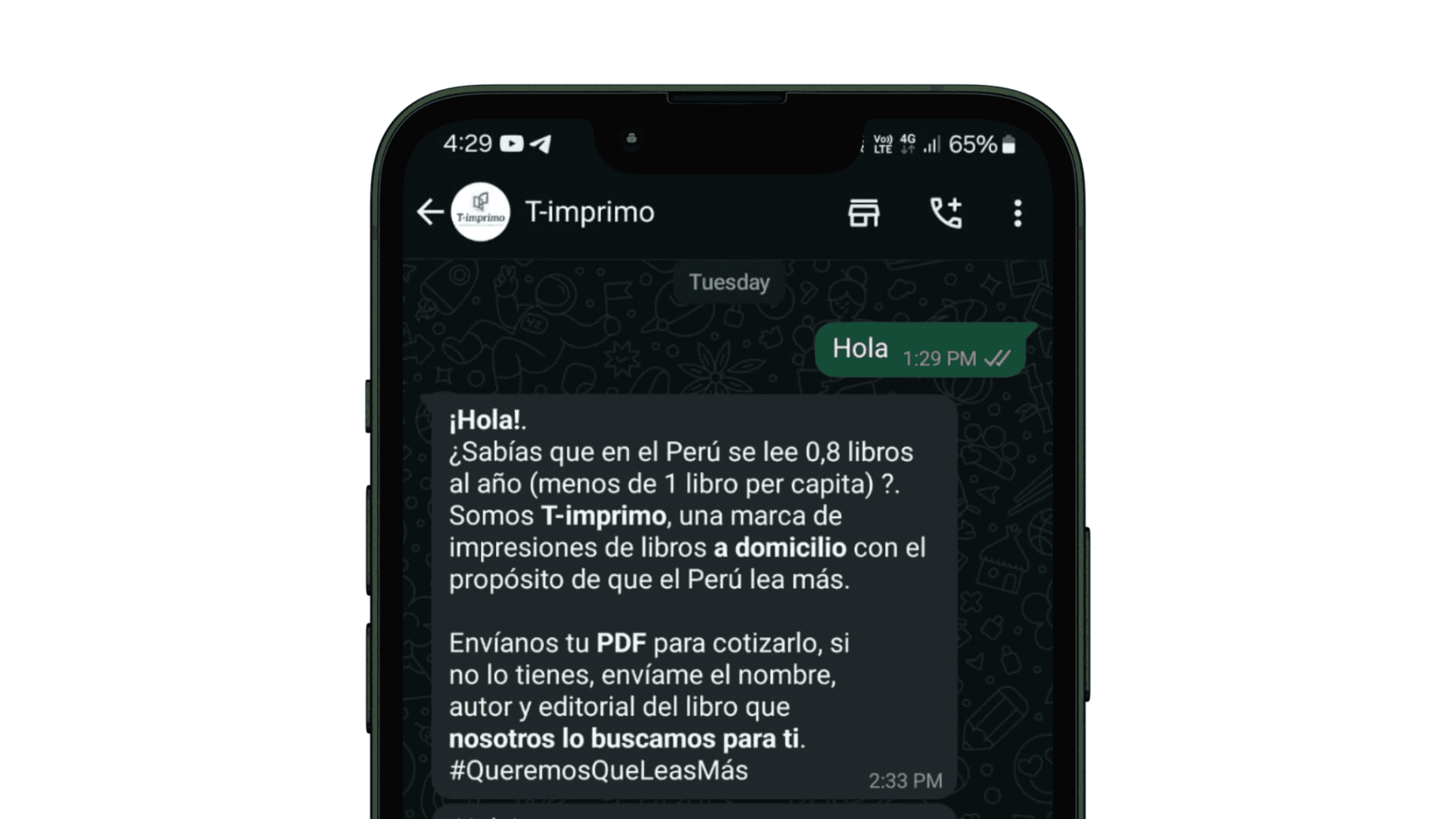Creative welcome message on WhatsApp Business